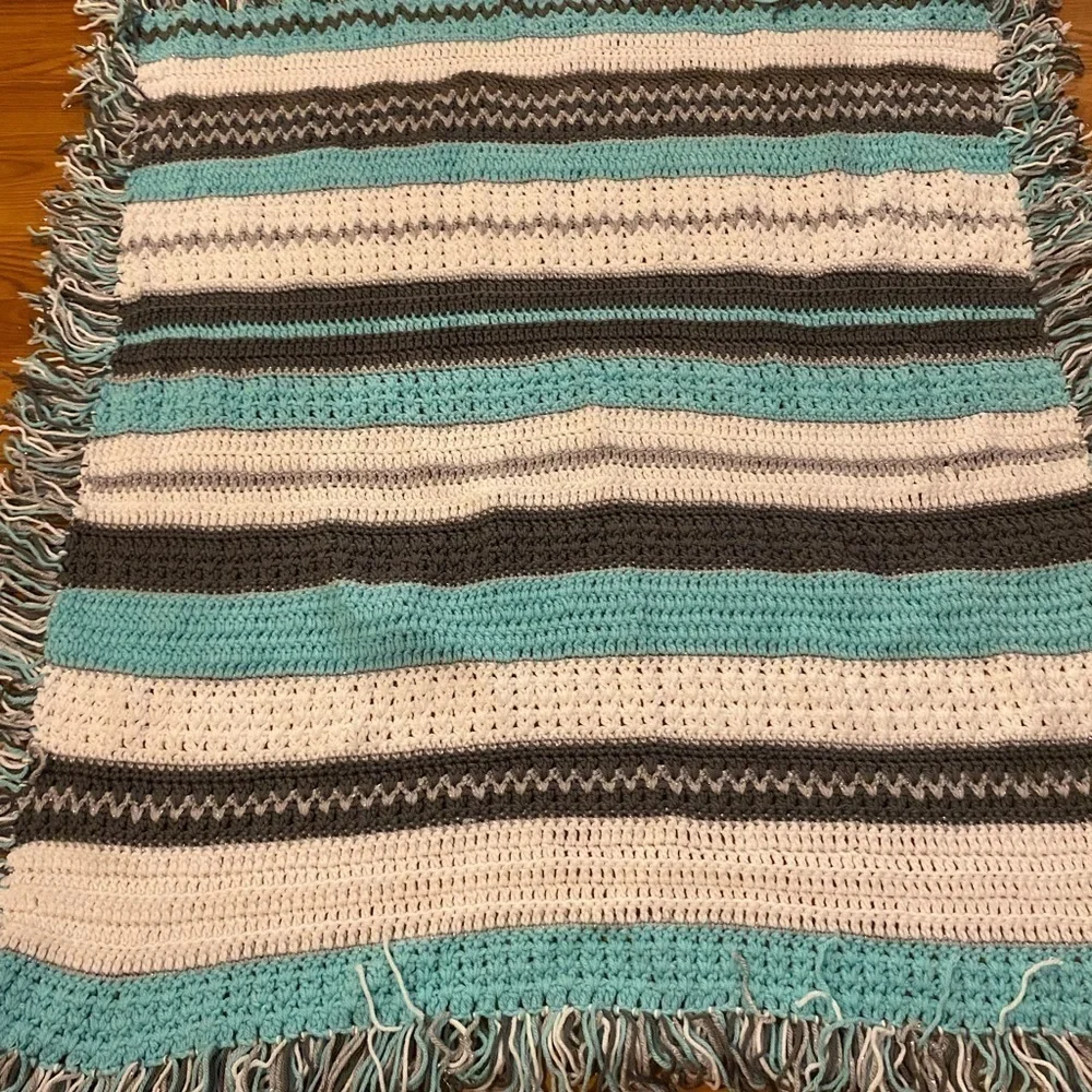 Hand Crafted Crochet Baby Blanket 45” x 45” (GE)